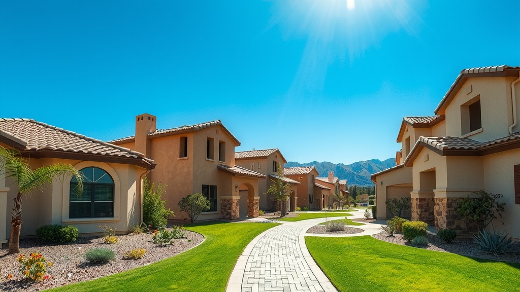 Vecindario residencial en las vegas con casas modernas